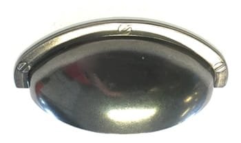 Poignée de Meuble Coquille - 64mm d'Entraxe - Argent Vieilli (Lot de 2)