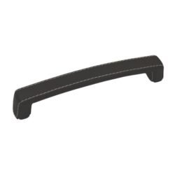 Poignée de Meuble – 160mm d&rsquo;Entraxe – Simili Cuir Noir (Lot de 2)