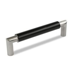 Poignée de Meuble – 128mm d&rsquo;Entraxe – Nickel/Noir (Lot de 2)