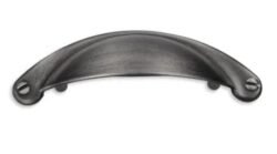 Poignée de Meuble Coquille – 64mm d&rsquo;Entraxe – Noir brossé (Lot de 2)