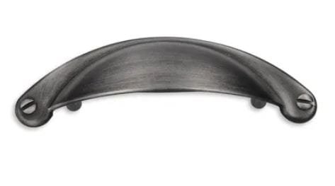 Poignée de Meuble Coquille - 64mm d'Entraxe - Noir brossé (Lot de 2)