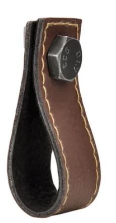 Bouton de Meuble –  Simili Cuir/Marron – 85 x 28mm (Lot de 2)